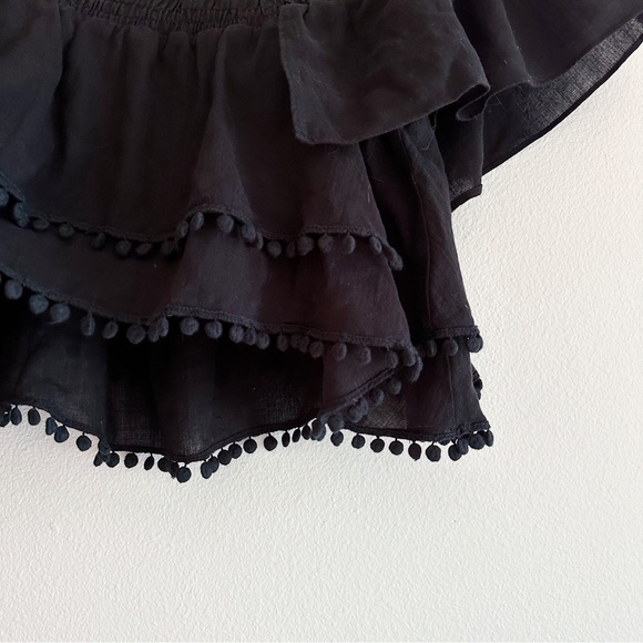 Apiece Apart Rosal Off the Shoulder Layered Black Crop Top 100% Cotton - Picture 4 of 12